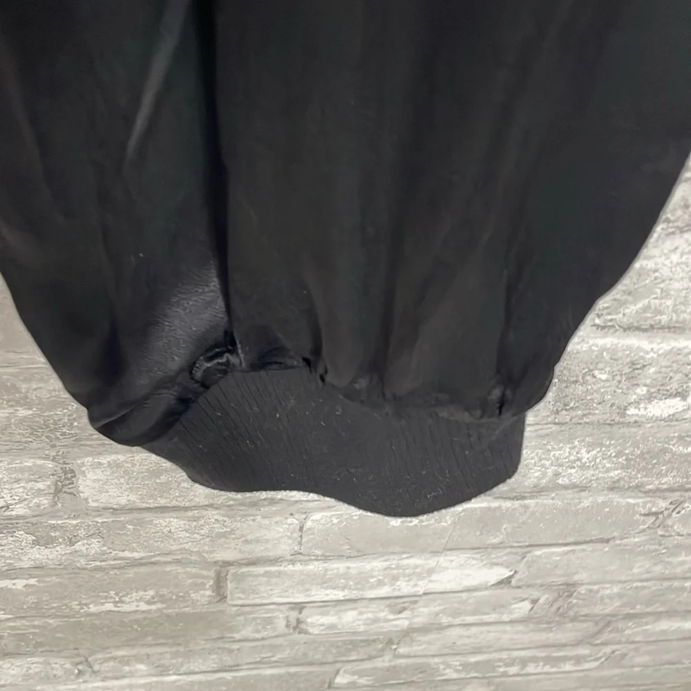 Vici Black Satin Cargo Joggers